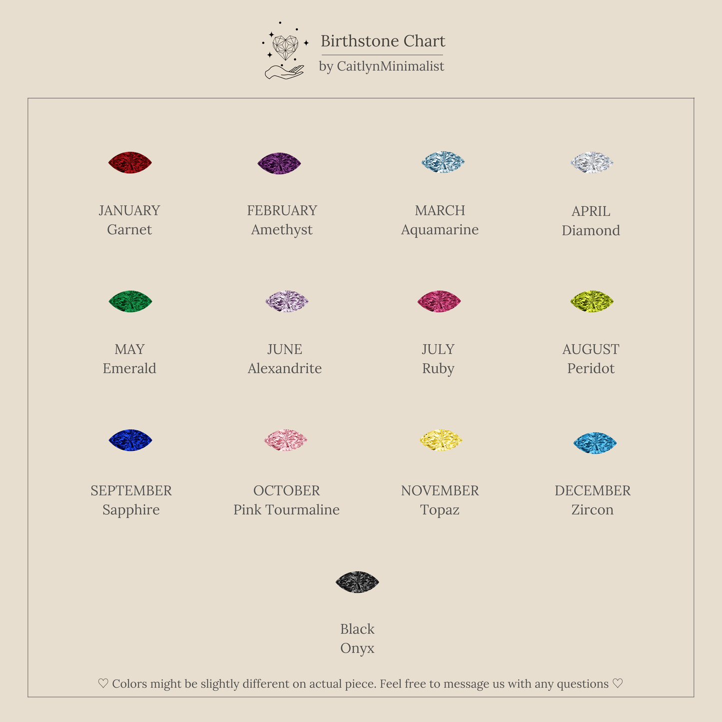 Staggered Marquise Birthstone Ring