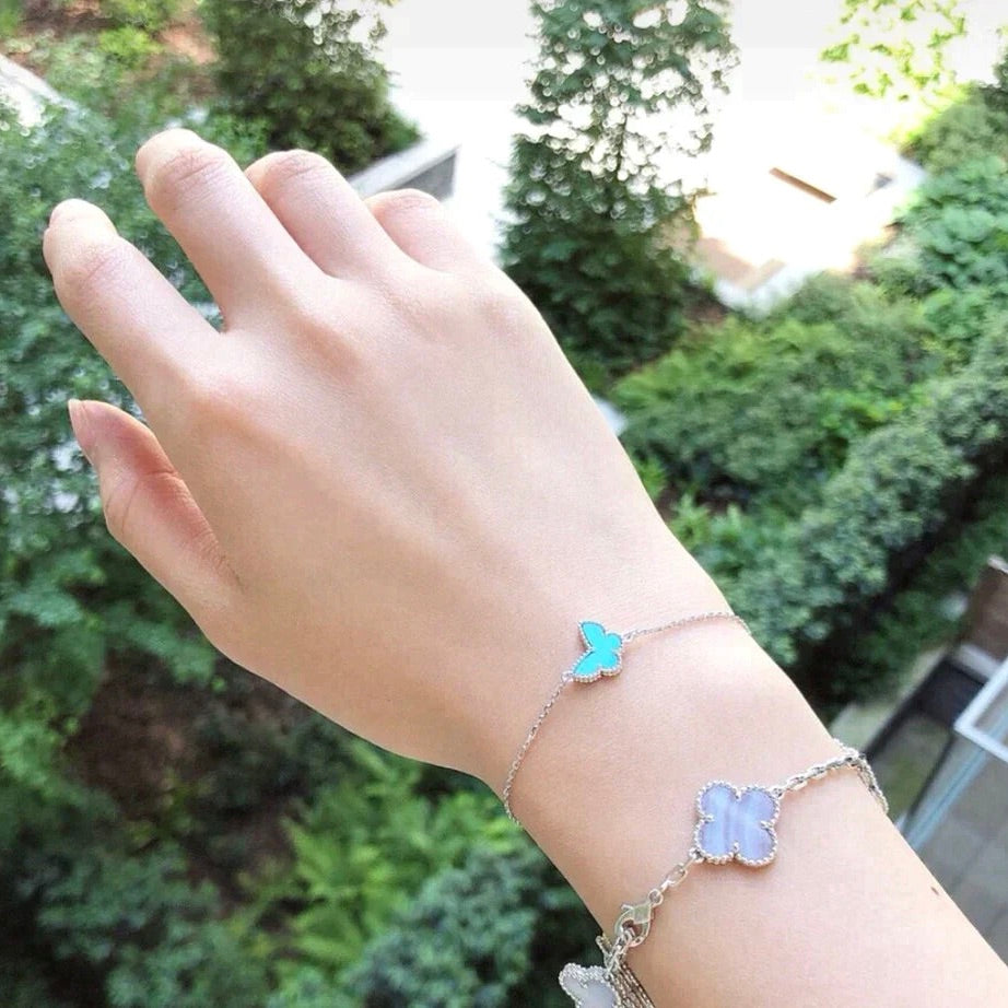 [ORA]BUTTERFLY TURQUOISE BUTTERFLY BRACELET SILVER