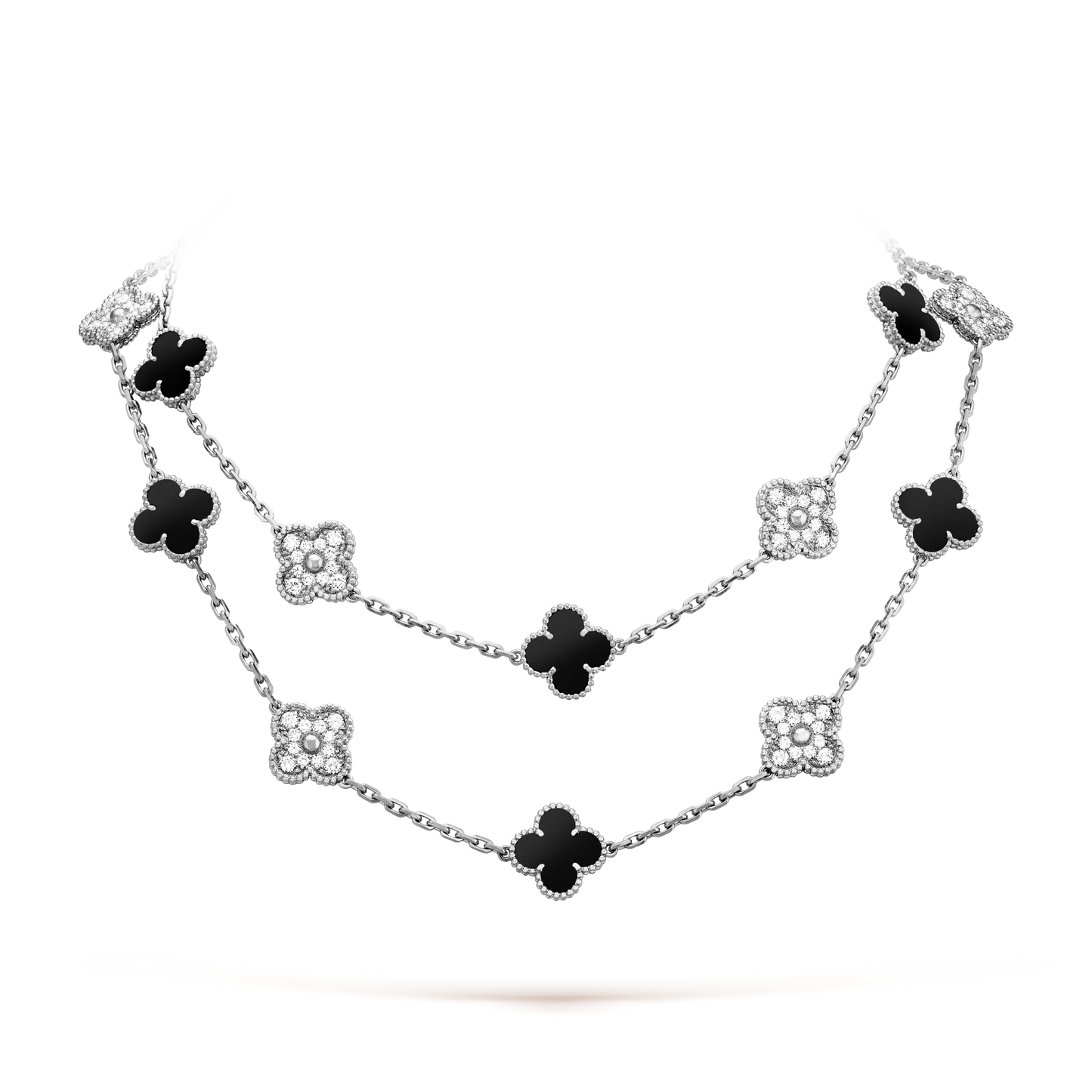 [ORA]CLOVER 20 MOTIFS ONYX DIAMOND SILVER