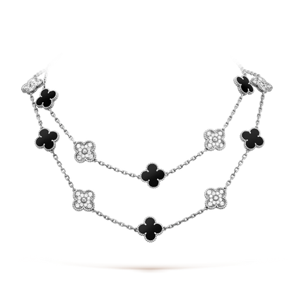 [ORA]CLOVER 20 MOTIFS ONYX DIAMOND SILVER