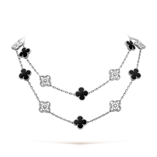 [ORA]CLOVER 20 MOTIFS ONYX DIAMOND SILVER