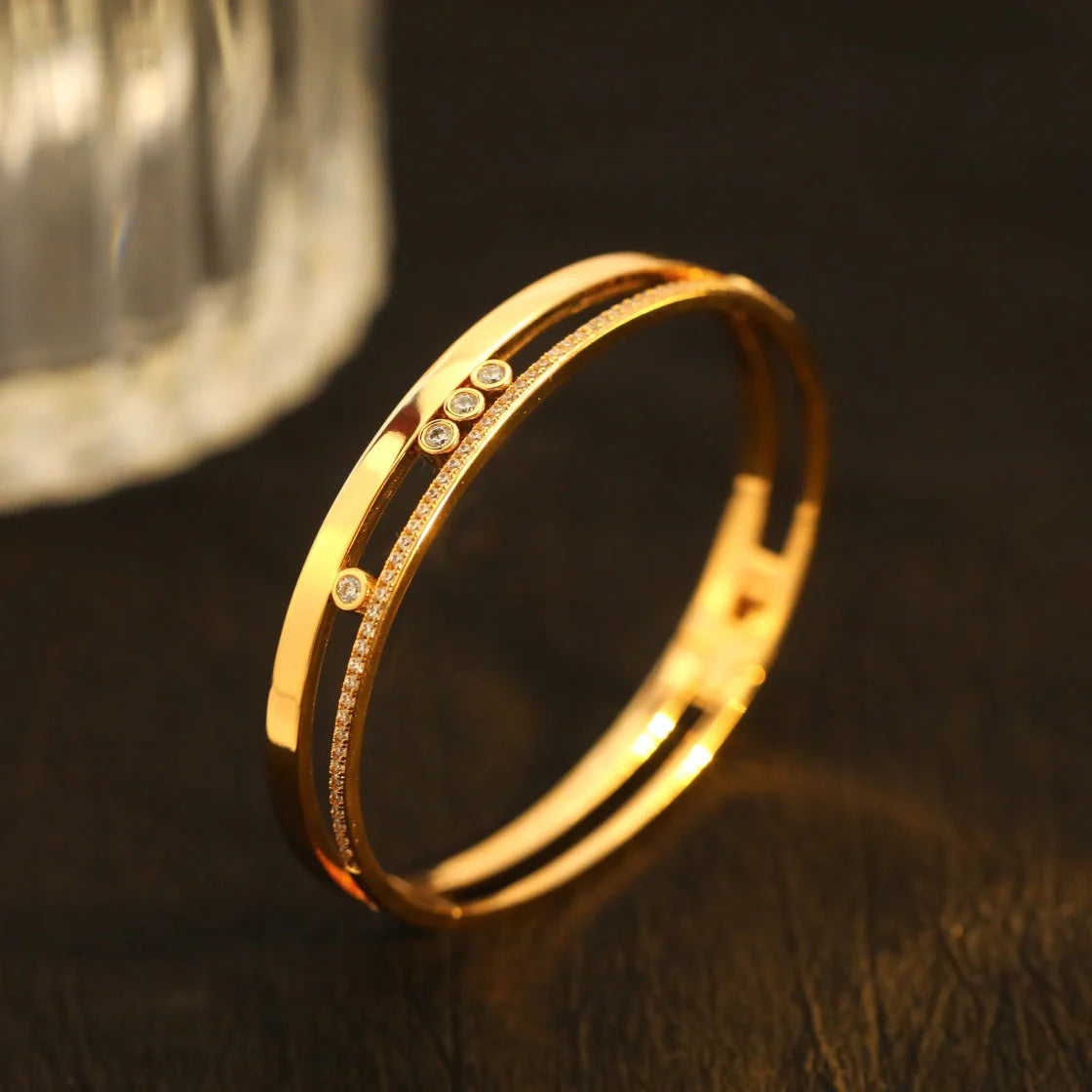 [ORA]Move Romane Diamond Bangle Bracelet