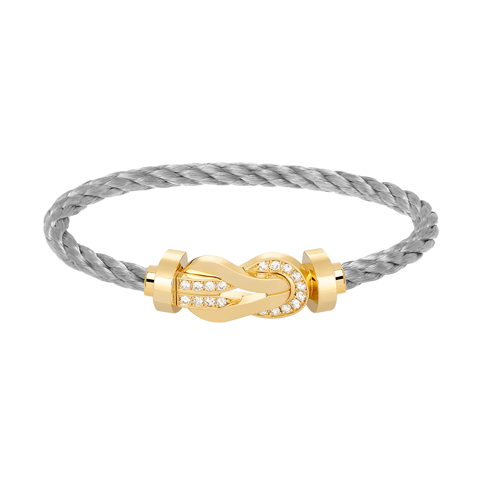 [ORA]CHANCE LARGE 8 FIGURE BUCKLE HALF DIAMOND BRACELET GOLD