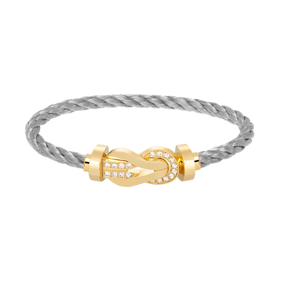 [ORA]CHANCE LARGE 8 FIGURE BUCKLE HALF DIAMOND BRACELET GOLD