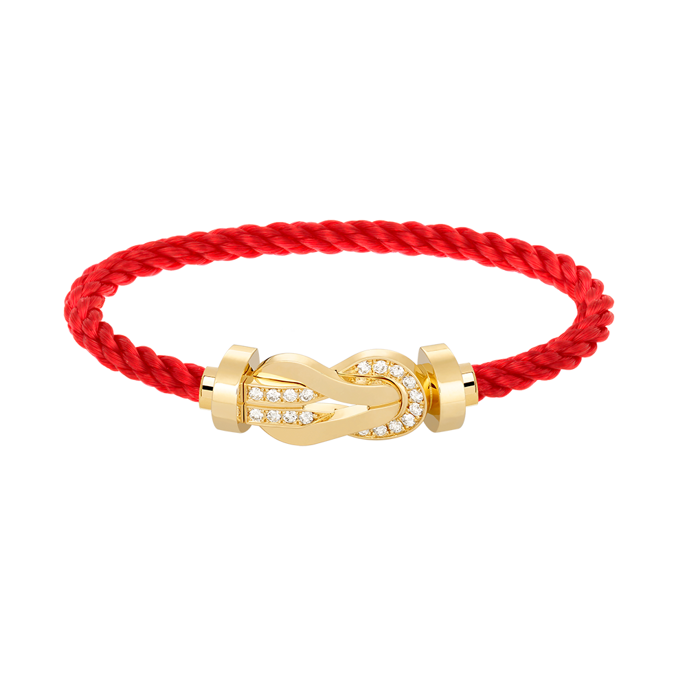 [ORA]CHANCE LARGE 8 FIGURE BUCKLE HALF DIAMOND BRACELET GOLD