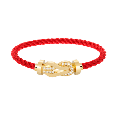 [ORA]CHANCE LARGE 8 FIGURE BUCKLE HALF DIAMOND BRACELET GOLD