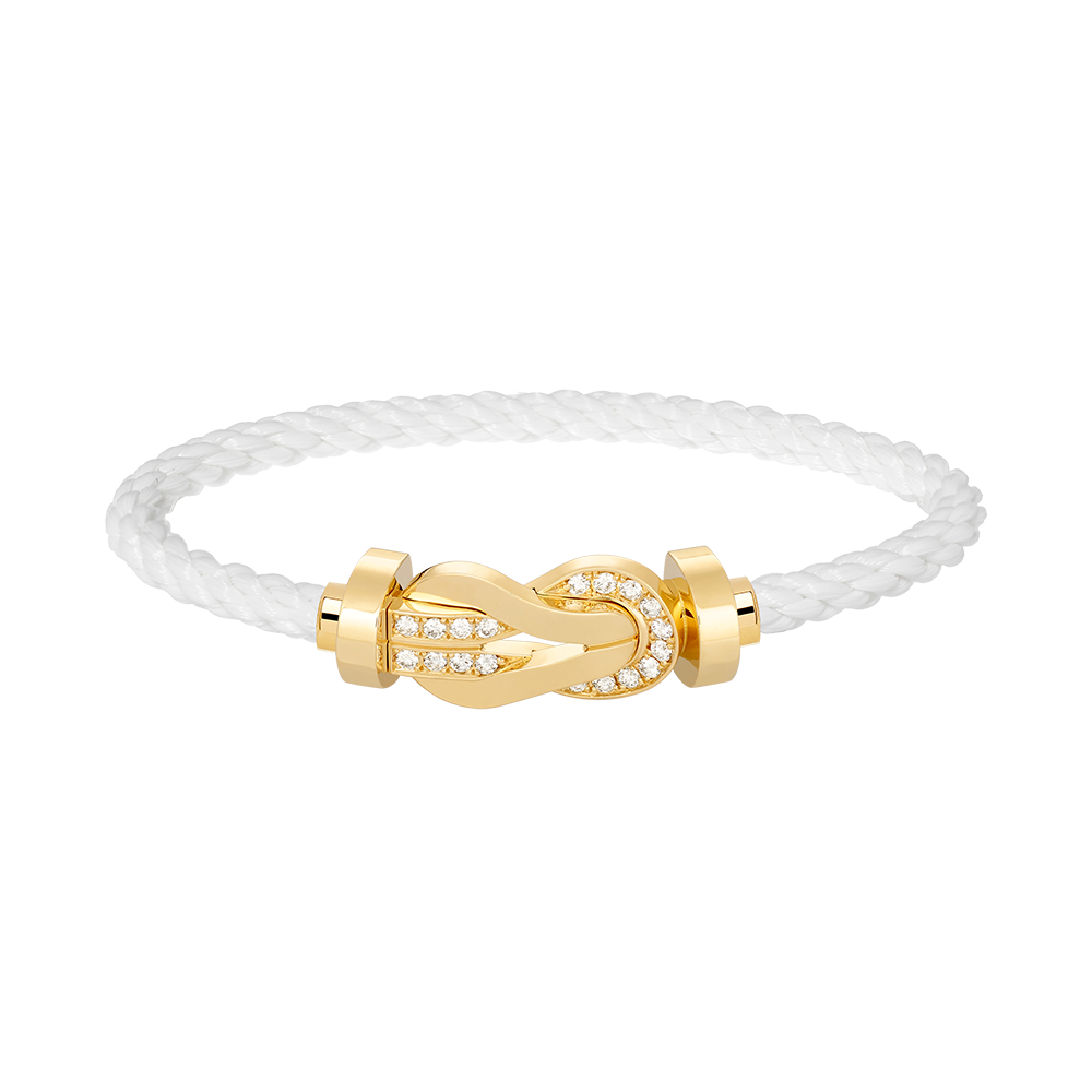 [ORA]CHANCE LARGE 8 FIGURE BUCKLE HALF DIAMOND BRACELET GOLD