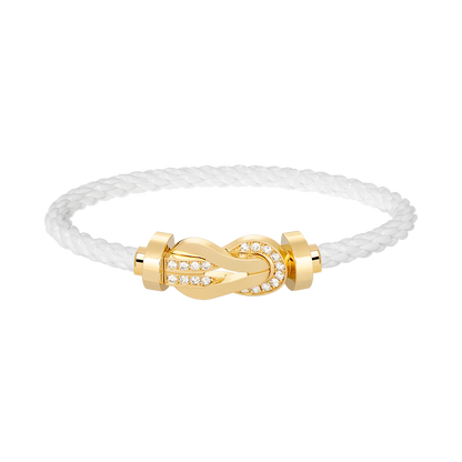 [ORA]CHANCE LARGE 8 FIGURE BUCKLE HALF DIAMOND BRACELET GOLD
