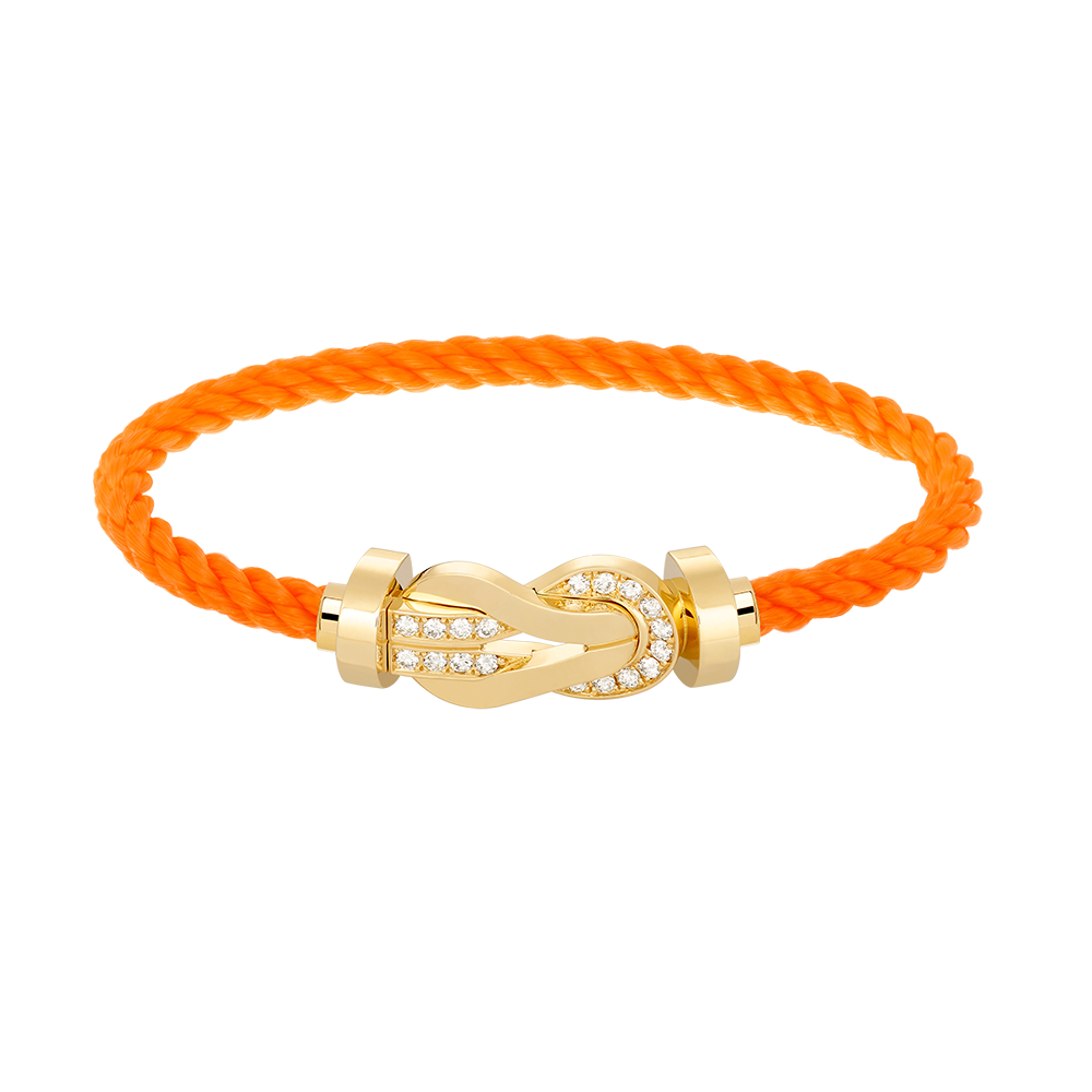 [ORA]CHANCE LARGE 8 FIGURE BUCKLE HALF DIAMOND BRACELET GOLD