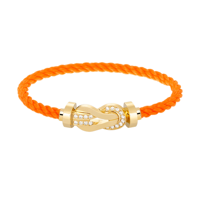 [ORA]CHANCE LARGE 8 FIGURE BUCKLE HALF DIAMOND BRACELET GOLD