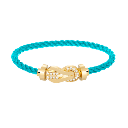 [ORA]CHANCE LARGE 8 FIGURE BUCKLE HALF DIAMOND BRACELET GOLD