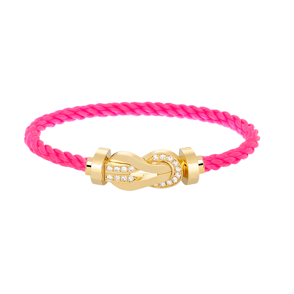 [ORA]CHANCE LARGE 8 FIGURE BUCKLE HALF DIAMOND BRACELET GOLD