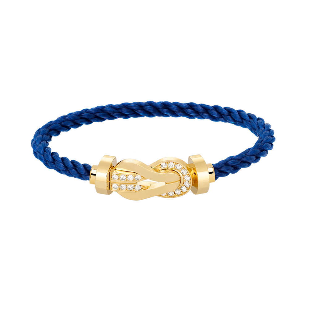[ORA]CHANCE LARGE 8 FIGURE BUCKLE HALF DIAMOND BRACELET GOLD