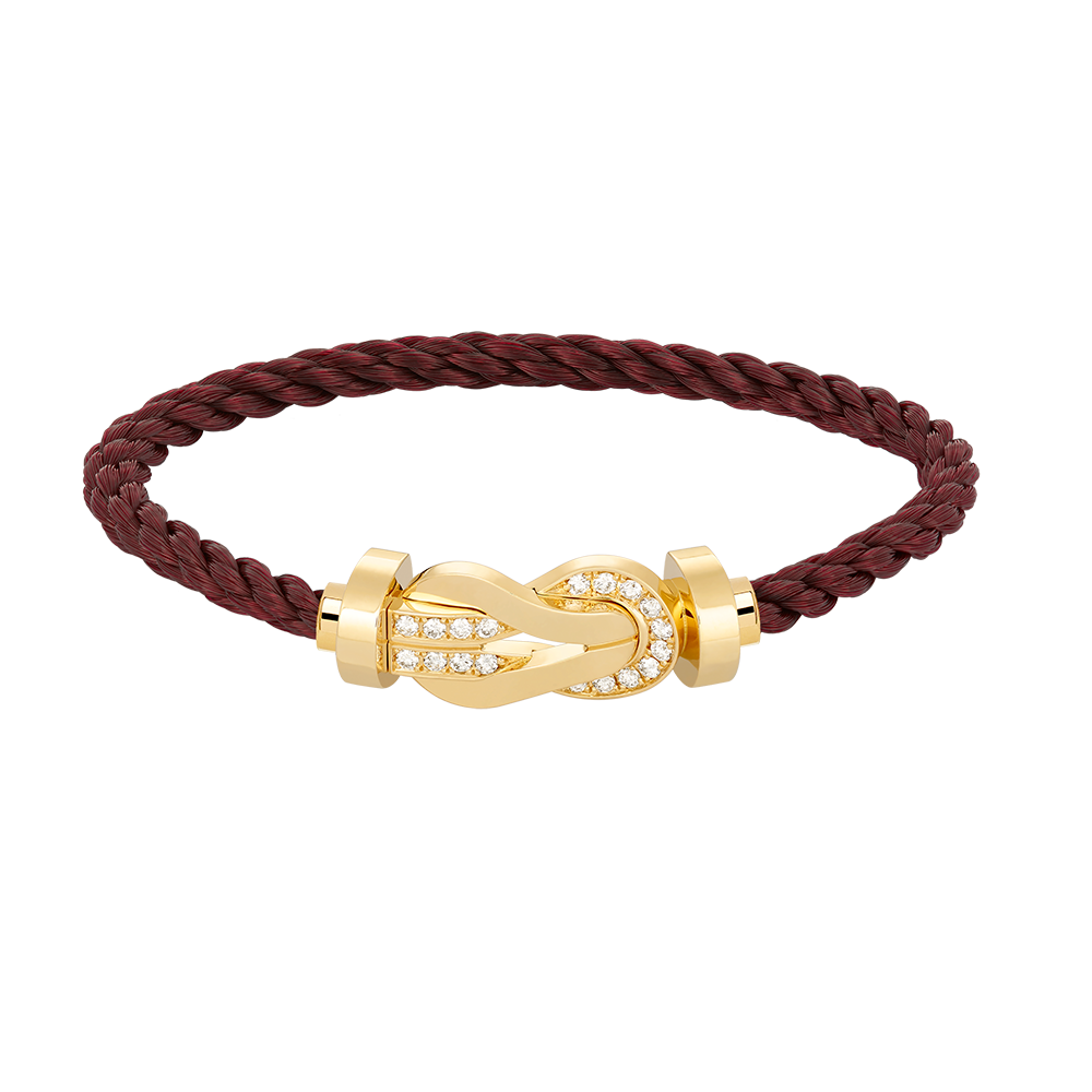 [ORA]CHANCE LARGE 8 FIGURE BUCKLE HALF DIAMOND BRACELET GOLD