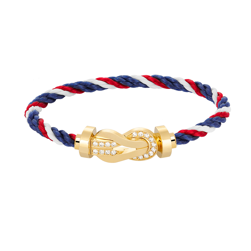 [ORA]CHANCE LARGE 8 FIGURE BUCKLE HALF DIAMOND BRACELET GOLD