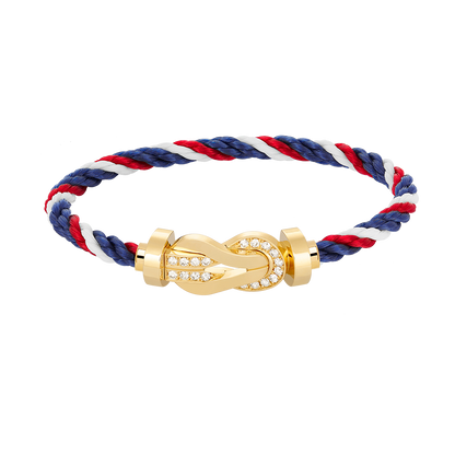 [ORA]CHANCE LARGE 8 FIGURE BUCKLE HALF DIAMOND BRACELET GOLD