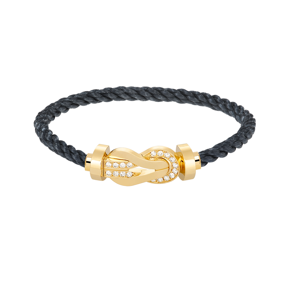 [ORA]CHANCE LARGE 8 FIGURE BUCKLE HALF DIAMOND BRACELET GOLD