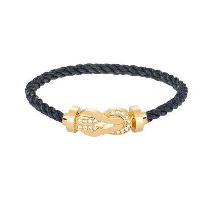 [ORA]CHANCE LARGE 8 FIGURE BUCKLE HALF DIAMOND BRACELET GOLD