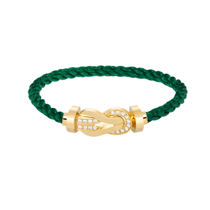 [ORA]CHANCE LARGE 8 FIGURE BUCKLE HALF DIAMOND BRACELET GOLD