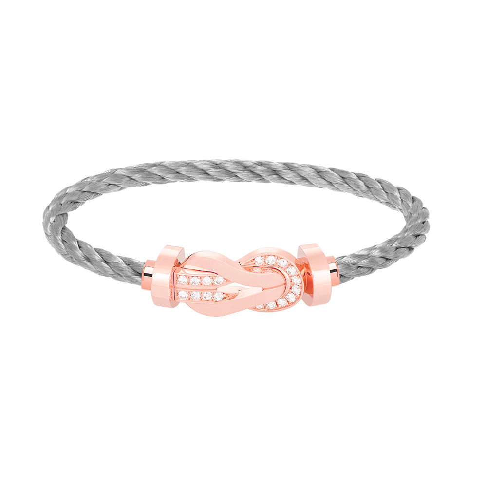 [ORA]CHANCE LARGE 8 FIGURE BUCKLE HALF DIAMOND BRACELET ROSE GOLD