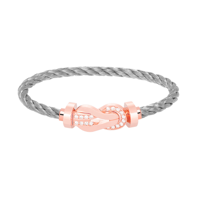 [ORA]CHANCE LARGE 8 FIGURE BUCKLE HALF DIAMOND BRACELET ROSE GOLD