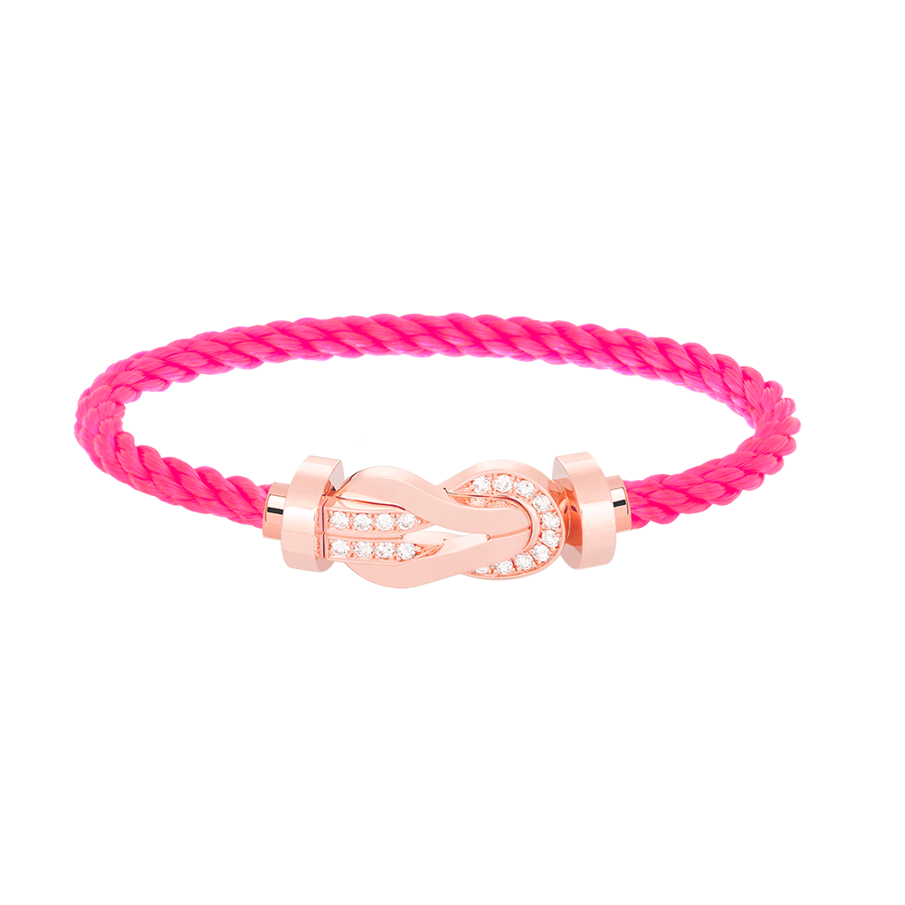 [ORA]CHANCE LARGE 8 FIGURE BUCKLE HALF DIAMOND BRACELET ROSE GOLD