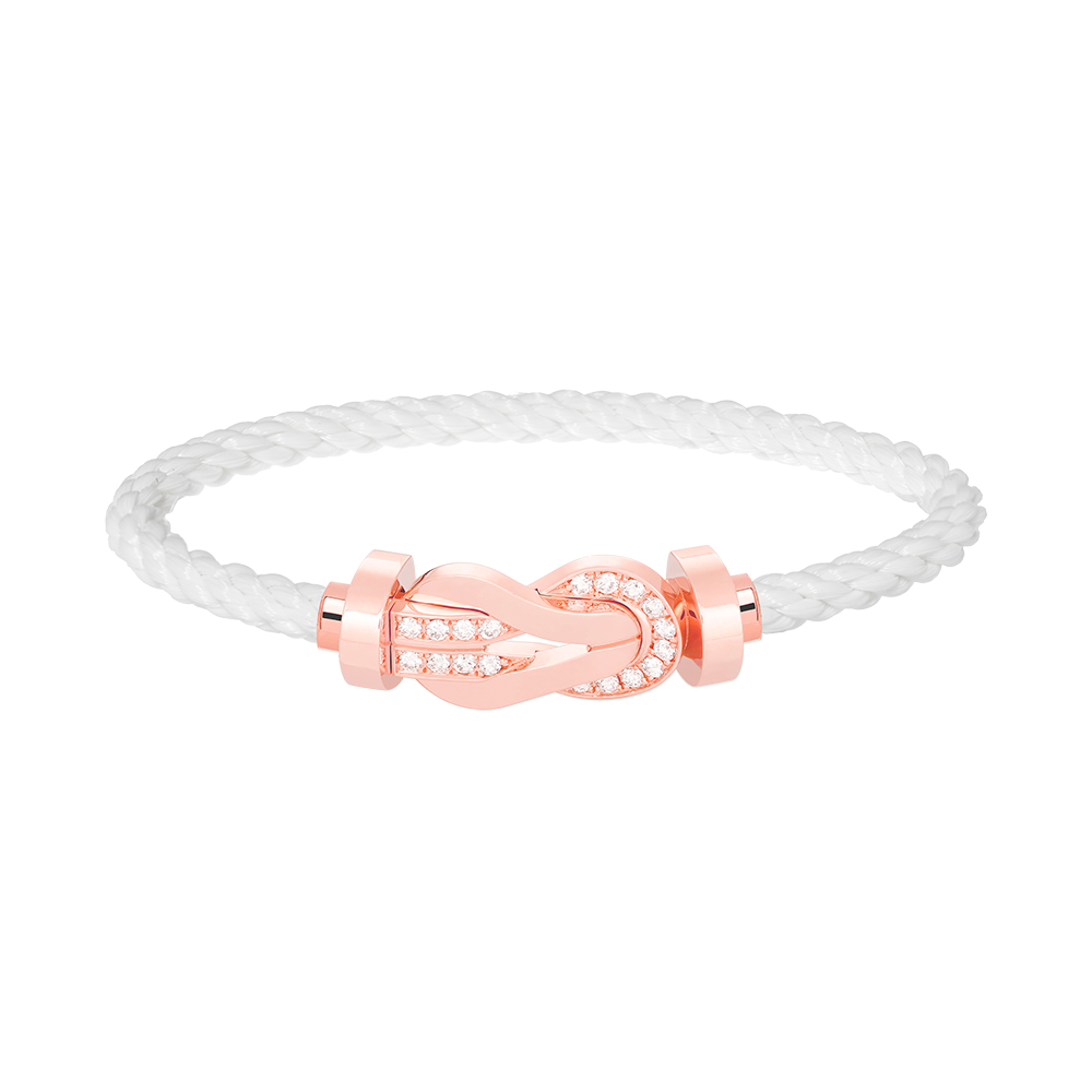 [ORA]CHANCE LARGE 8 FIGURE BUCKLE HALF DIAMOND BRACELET ROSE GOLD