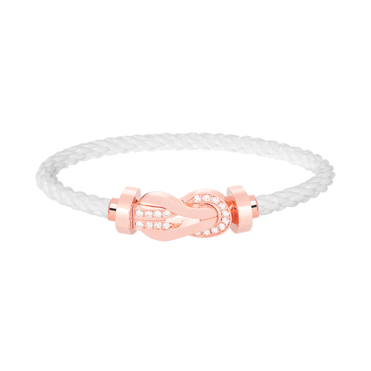 [ORA]CHANCE LARGE 8 FIGURE BUCKLE HALF DIAMOND BRACELET ROSE GOLD