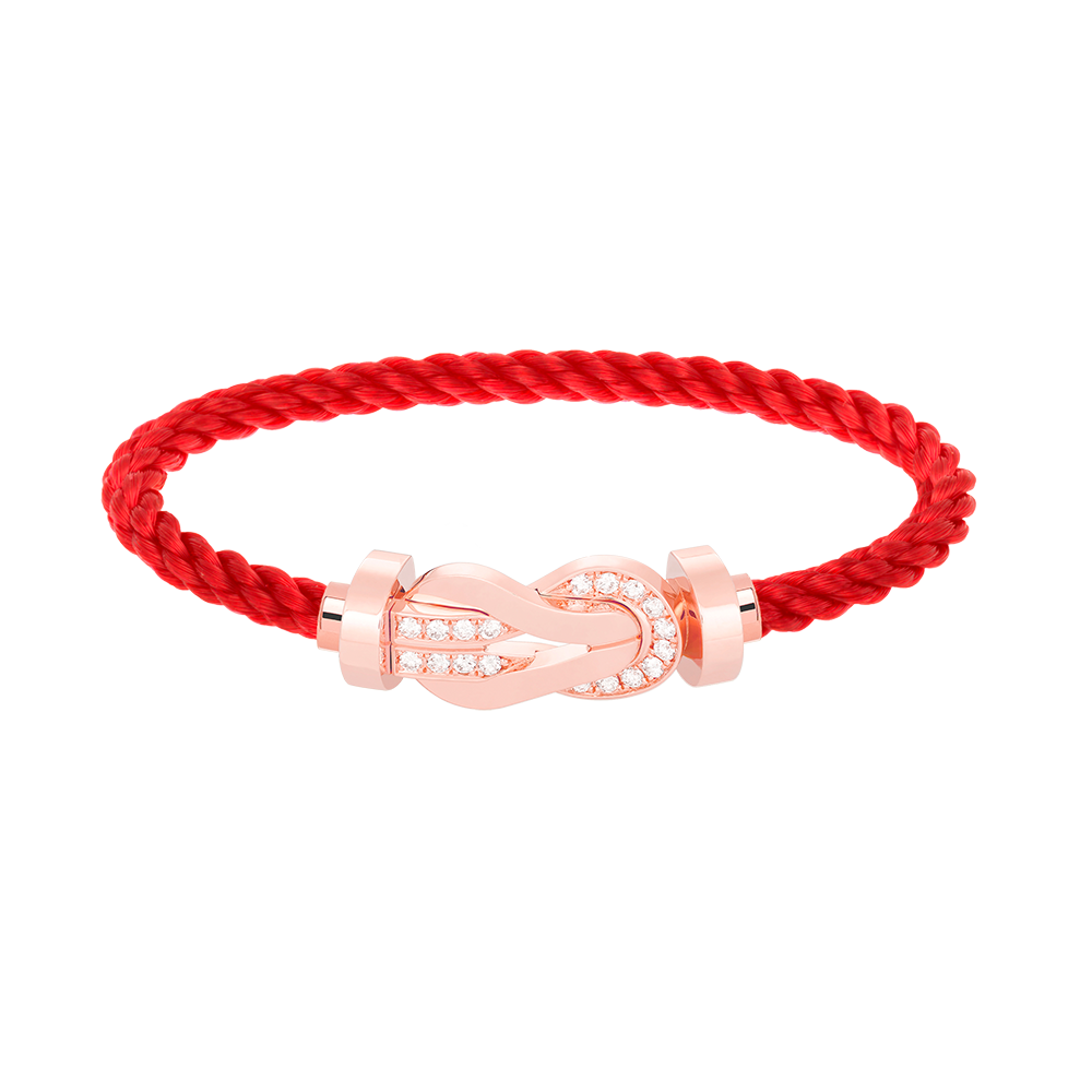 [ORA]CHANCE LARGE 8 FIGURE BUCKLE HALF DIAMOND BRACELET ROSE GOLD