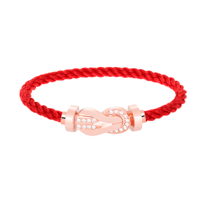 [ORA]CHANCE LARGE 8 FIGURE BUCKLE HALF DIAMOND BRACELET ROSE GOLD