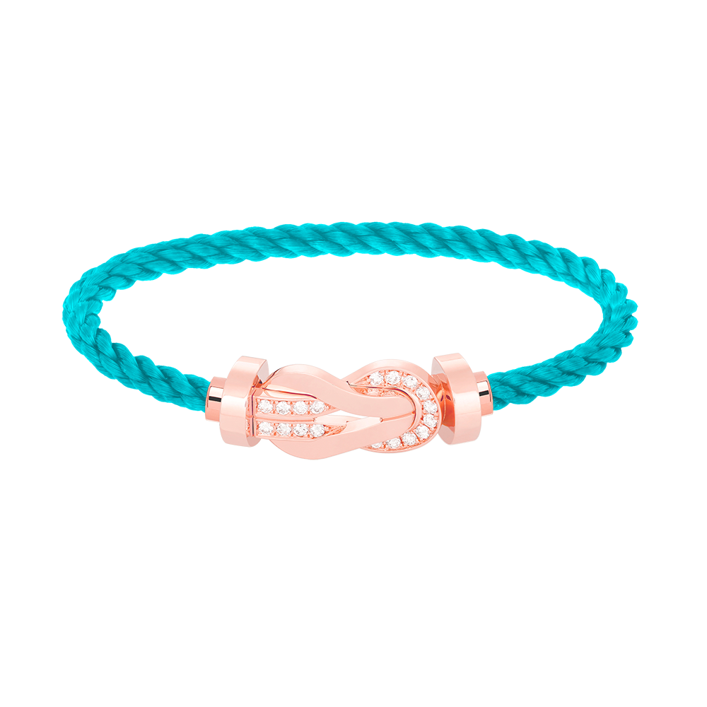 [ORA]CHANCE LARGE 8 FIGURE BUCKLE HALF DIAMOND BRACELET ROSE GOLD