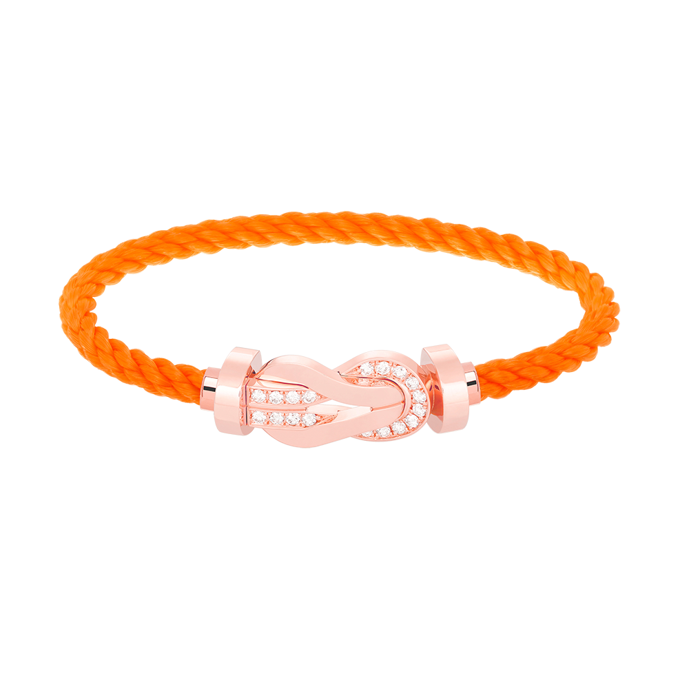 [ORA]CHANCE LARGE 8 FIGURE BUCKLE HALF DIAMOND BRACELET ROSE GOLD