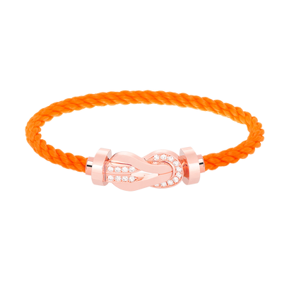 [ORA]CHANCE LARGE 8 FIGURE BUCKLE HALF DIAMOND BRACELET ROSE GOLD