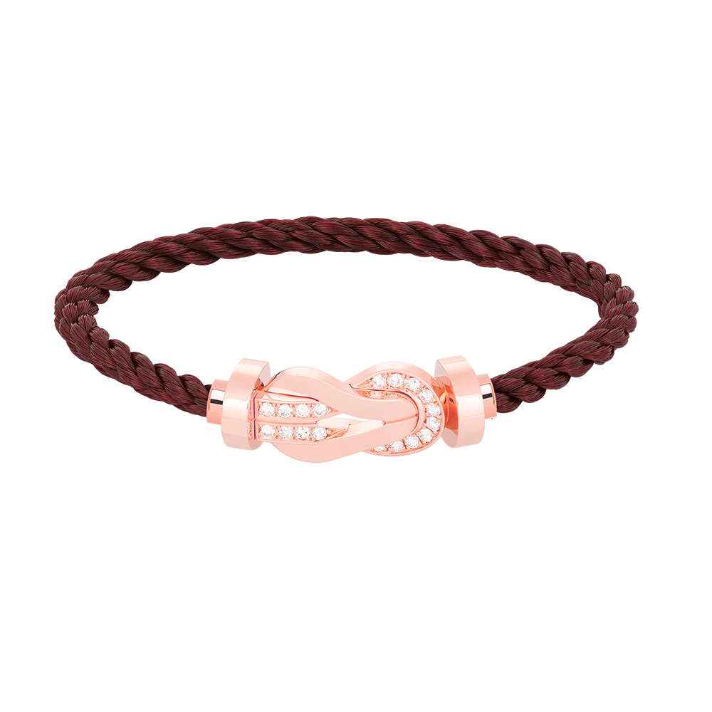 [ORA]CHANCE LARGE 8 FIGURE BUCKLE HALF DIAMOND BRACELET ROSE GOLD