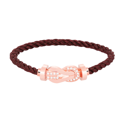 [ORA]CHANCE LARGE 8 FIGURE BUCKLE HALF DIAMOND BRACELET ROSE GOLD