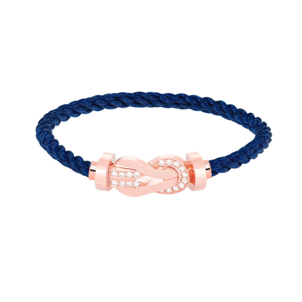 [ORA]CHANCE LARGE 8 FIGURE BUCKLE HALF DIAMOND BRACELET ROSE GOLD