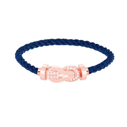 [ORA]CHANCE LARGE 8 FIGURE BUCKLE HALF DIAMOND BRACELET ROSE GOLD