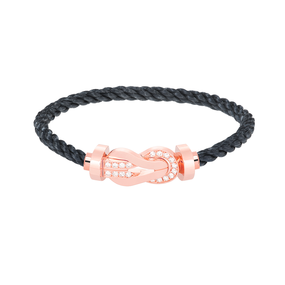[ORA]CHANCE LARGE 8 FIGURE BUCKLE HALF DIAMOND BRACELET ROSE GOLD