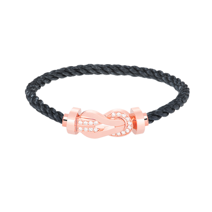 [ORA]CHANCE LARGE 8 FIGURE BUCKLE HALF DIAMOND BRACELET ROSE GOLD