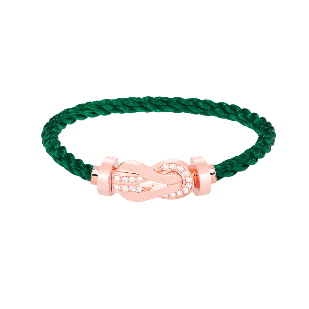 [ORA]CHANCE LARGE 8 FIGURE BUCKLE HALF DIAMOND BRACELET ROSE GOLD