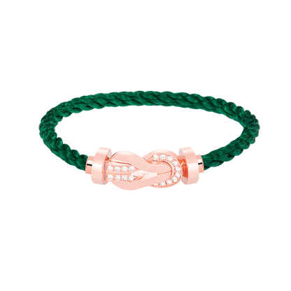 [ORA]CHANCE LARGE 8 FIGURE BUCKLE HALF DIAMOND BRACELET ROSE GOLD