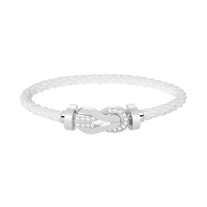 [ORA]CHANCE LARGE 8 FIGURE BUCKLE HALF DIAMOND BRACELET SILVER