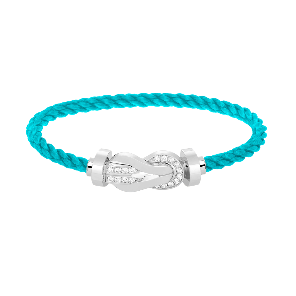 [ORA]CHANCE LARGE 8 FIGURE BUCKLE HALF DIAMOND BRACELET SILVER