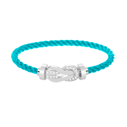 [ORA]CHANCE LARGE 8 FIGURE BUCKLE HALF DIAMOND BRACELET SILVER