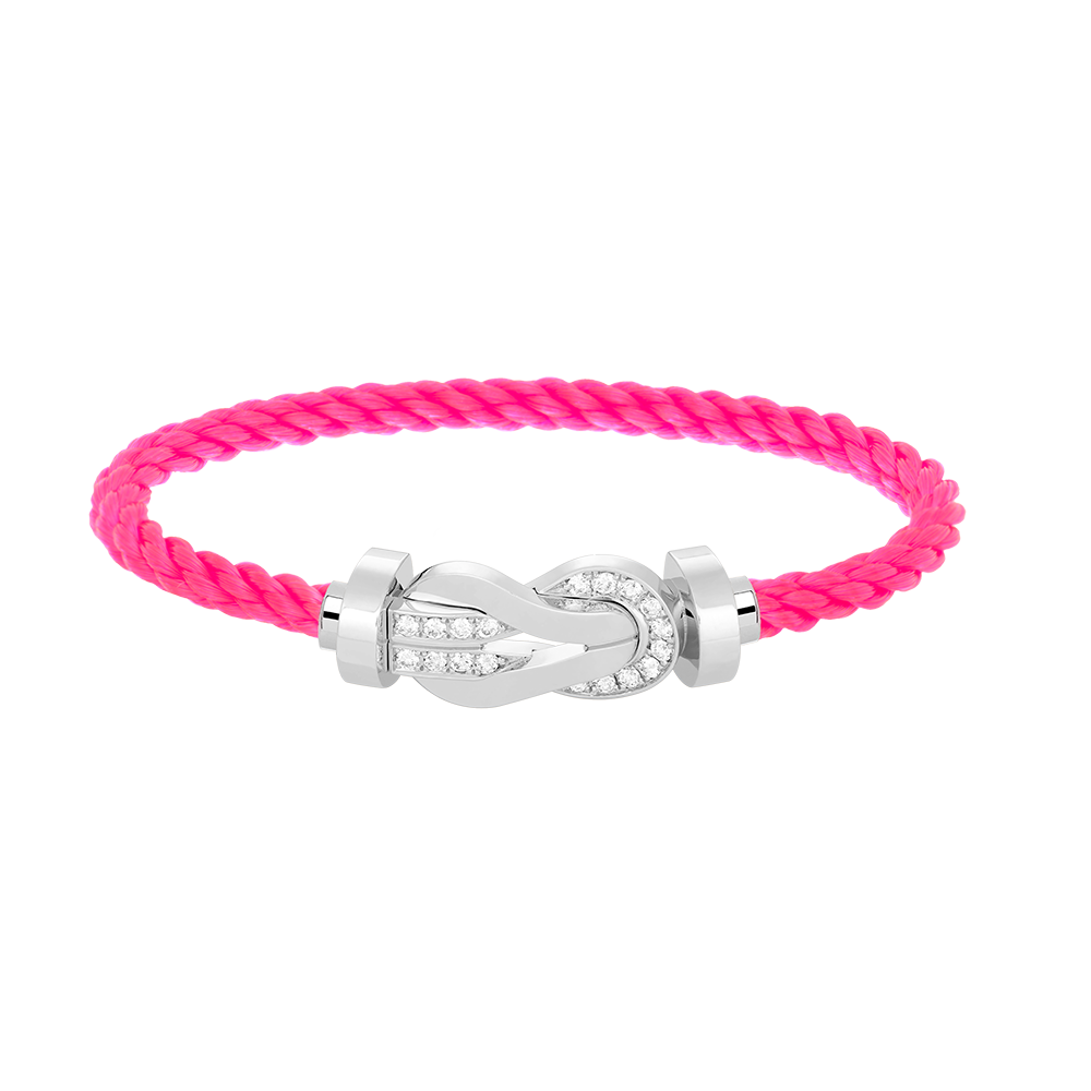 [ORA]CHANCE LARGE 8 FIGURE BUCKLE HALF DIAMOND BRACELET SILVER