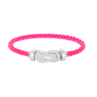 [ORA]CHANCE LARGE 8 FIGURE BUCKLE HALF DIAMOND BRACELET SILVER