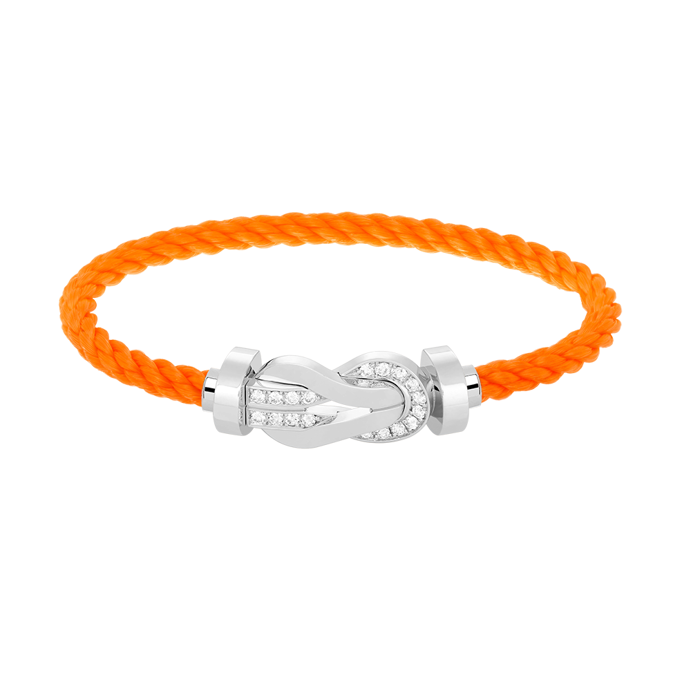 [ORA]CHANCE LARGE 8 FIGURE BUCKLE HALF DIAMOND BRACELET SILVER