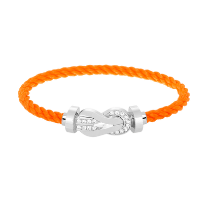 [ORA]CHANCE LARGE 8 FIGURE BUCKLE HALF DIAMOND BRACELET SILVER