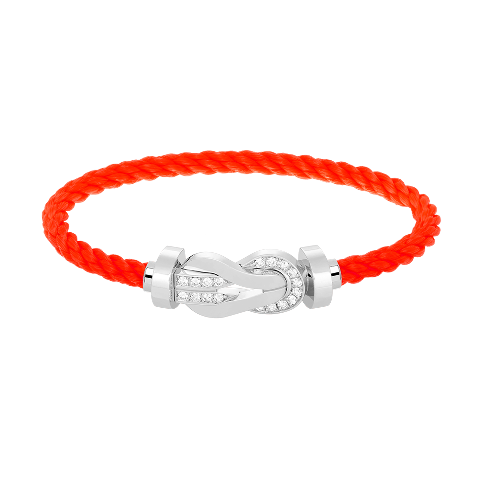 [ORA]CHANCE LARGE 8 FIGURE BUCKLE HALF DIAMOND BRACELET SILVER