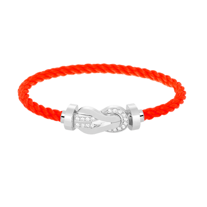 [ORA]CHANCE LARGE 8 FIGURE BUCKLE HALF DIAMOND BRACELET SILVER